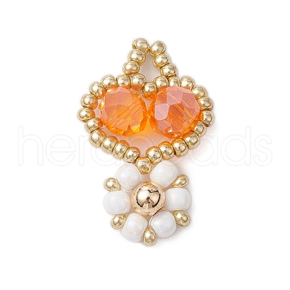 Seed Beads Beaded Charms PALLOY-MZ00312-04-1