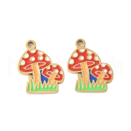 304 Stainless Steel Enamel Pendants STAS-R168-22G-01-1