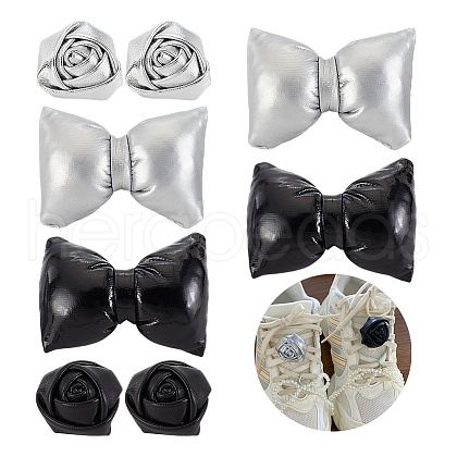 4 Pairs 4 Styles Imitation Leather Shoe Buckle Clips AJEW-FG0004-56-1