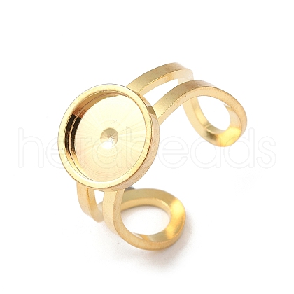 201 Stainless Steel Pad Ring Settings STAS-K278-07A-G-1