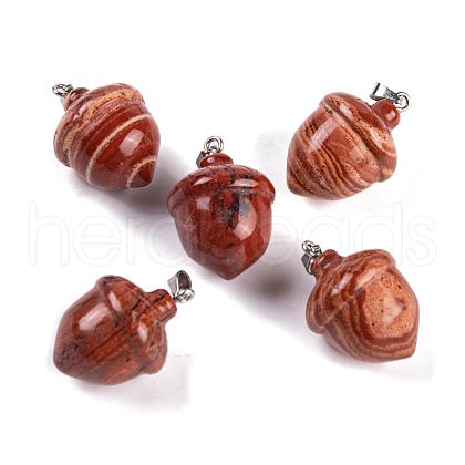 Natural Red Jasper Pendants G-Q172-08P-06-1