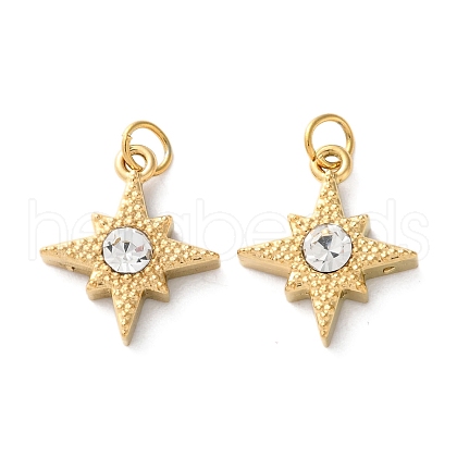 Ion Plating(IP) 304 Stainless Steel Rhinestone Pendants STAS-Q333-10G-03-1