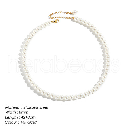 Elegant High-Quality Non-Fading Round Shell Pearl Beaded Heart Pendant Necklaces for Women VI2074-5-1