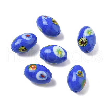 Handmade Millefiori Glass Beads LAMP-U004-02A-1
