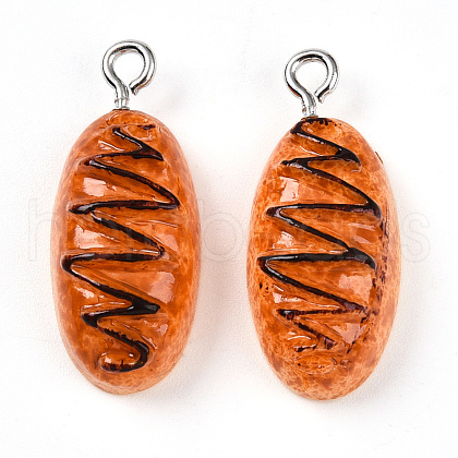 Resin Iron Pendants RESI-T057-24-1