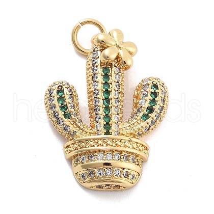 Rack Plating Brass Micro Pave Cubic Zirconia Pendants KK-H449-69G-RS-1