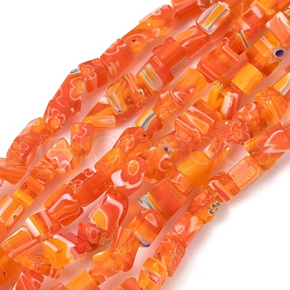 Handmade Millefiori Lampwork Beads Strands LAMP-P070-02A-05-1