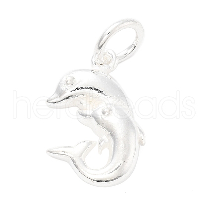 925 Sterling Silver Double Dolphins Charms STER-S009-09S-1