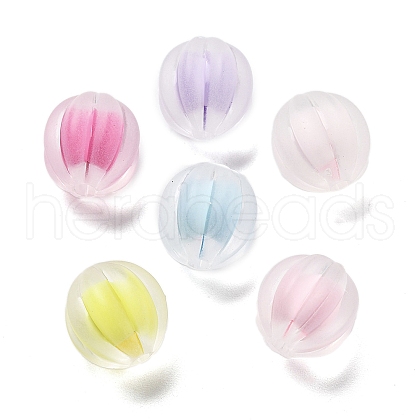 Frosted Transparent Acrylic Beads OACR-A032-15A-1