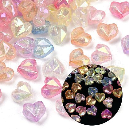 UV Plating & Luminous Transparent Acrylic Beads MACR-L007-21-1