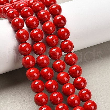 Natural Dyed Mashan Jade Gemstone Bead Strands X-G-R272-10mm-01-1