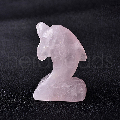 Natural Rose Quartz Carved Healing Dolphin Figurines PW-WG41348-05-1