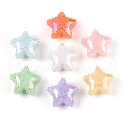 UV Plating Opaque Acrylic Beads OACR-N143-10-1