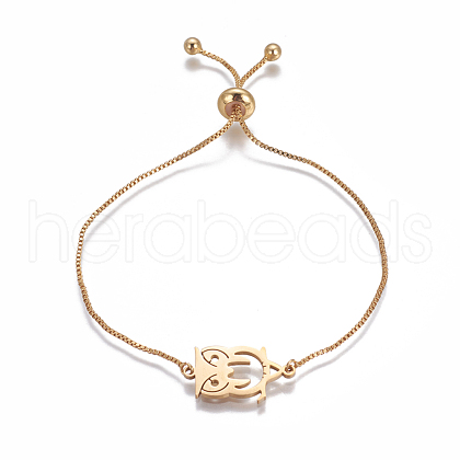 201 Stainless Steel Slider Bracelets STAS-I113-44G-1