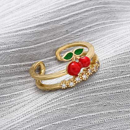 Brass Micro Pave Cubic Zirconia Adjustable Open Cuff Rings for Women RJEW-U057-17C-G-1
