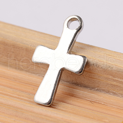 304 Stainless Steel Tiny Cross Charms STAS-G170-09P-1