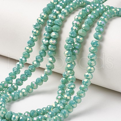 Electroplate Opaque Glass Beads Strands EGLA-A034-P4mm-T06-1