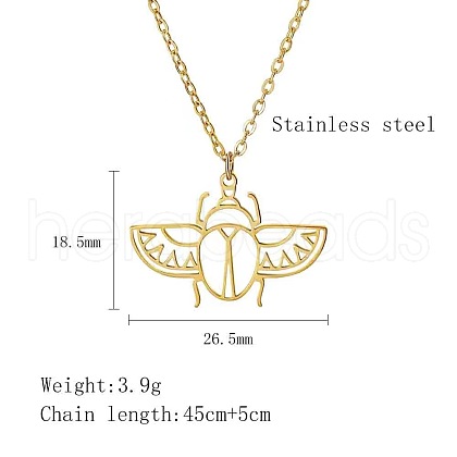 Stainless Steel Geometric Artistic Hollow Animal Pendant Necklaces JK0174-6-1