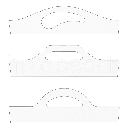 DICOSMETIC 3Pcs 3 Styles Transparent Acrylic Router Templates DIY-DC0002-75-1