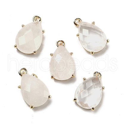 Natural Quartz Crystal Faceted Pendants G-M431-16G-04-1