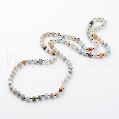 Natural Flower Amazonite Necklaces X-NJEW-D264-20-1
