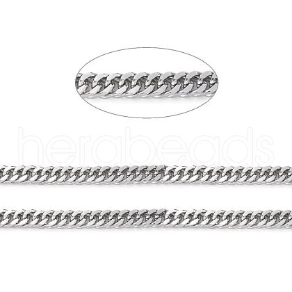 Tarnish Resistant 304 Stainless Steel Cuban Link Chains CHS-E018-13P-C-1