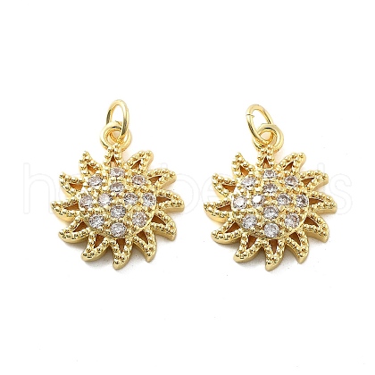 Brass Micro Pave Cubic Zirconia Pendants KK-C092-23A-G-1