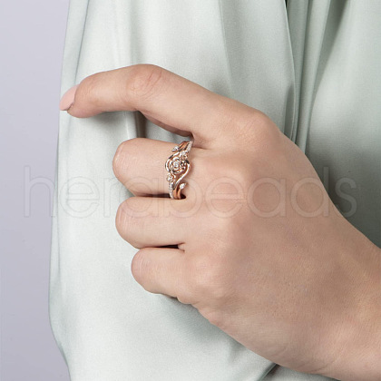 Alloy Micro Pave Cubic Zirconia Finger Rings FS-WGEF5D1-02-1