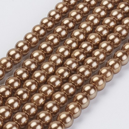 Eco-Friendly Glass Pearl Bead Strands X-HY-A008-6mm-RB037-1