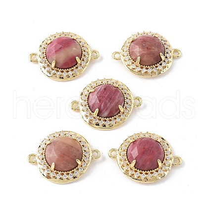 Natural Rhodonite Faceted Connector Charms G-H323-03G-14-1