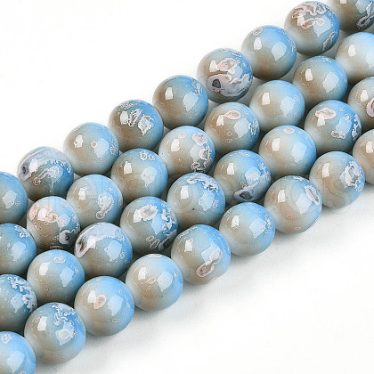 Baking Painted Glass Beads Strands DGLA-N008-10mm-06-1