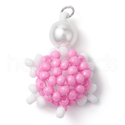 Seed Beads Beaded Charms PALLOY-MZ00346-03-1