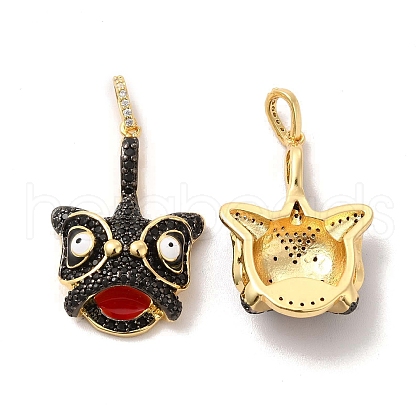 Brass Micro Pave Cubic Zirconia Pendants KK-A180-02G-02-1