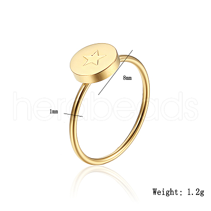 Stylish Stainless Steel Flat Round with Star Ring for Women's Daily Wear GH9687-3-1