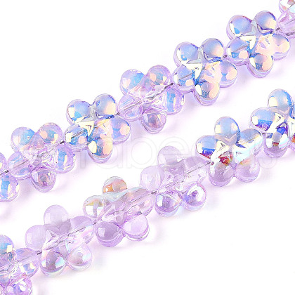 Transparency Electroplate Glass Beads Strands GLAA-T023-38A-05-1
