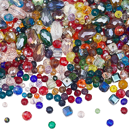 SOFPLATE Electroplate Faceted AB Color Plated Transparent Glass Beads EGLA-SP0001-20B-1