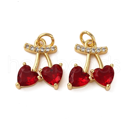 Brass Micro Pave Cubic Zirconia Pendants KK-S525-03G-1