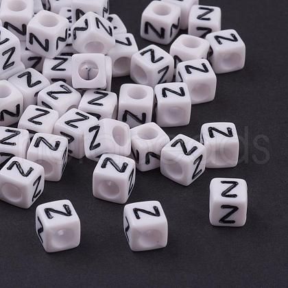 Acrylic Horizontal Hole Letter Beads PL37C9308-Z-1