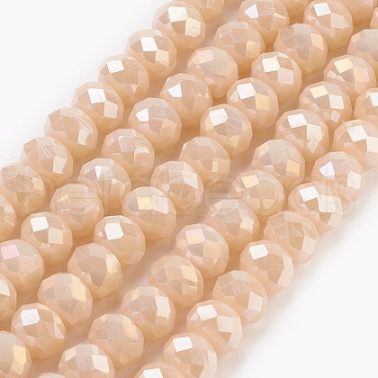 Electroplate Glass Beads Strands GLAA-K027-FR-B01-1