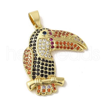 Brass Micro Pave Cubic Zirconia Pendants KK-C058-11G-1