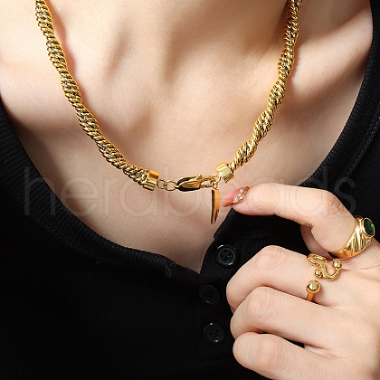 Brass Twist Rope Chain Necklaces for Women FS-WGC0869-01-1