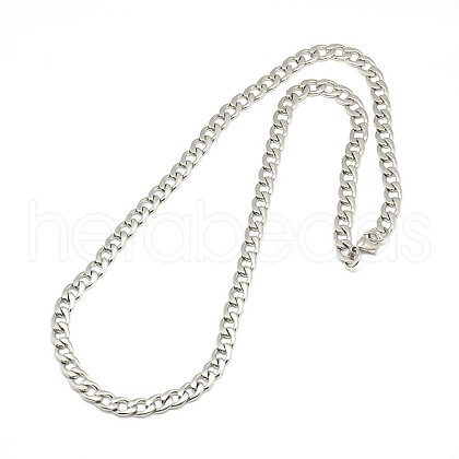 304 Stainless Steel Curb Chain/Twisted Chain Necklaces STAS-A028-N124P-1