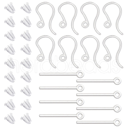 SUNNYCLUE 200Pcs Plastic Earring Hooks KY-SC0001-73-1