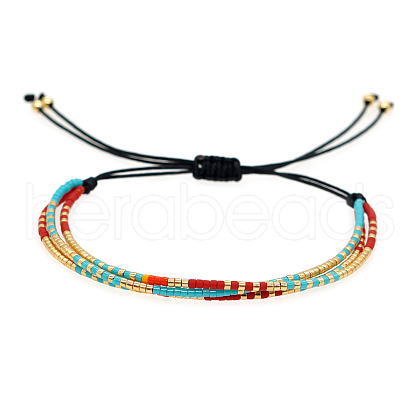 Colorful Adjustable Seed Beads Braided Bracelets BH9966-1-1