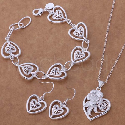 Brass Pendant Necklace & Stud Earring & Ring FS-WG54E60-11-1