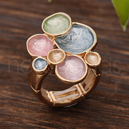 Zinc Alloy & Enamel Finger Rings for Women FS-WG360EB-02-1