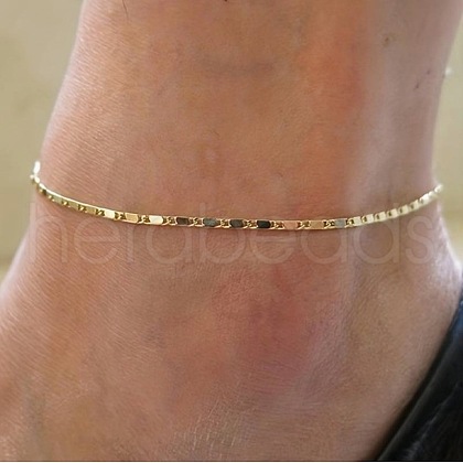 Alloy Oval Link Chain Anklets for Women FS-WGB90F2-01-1