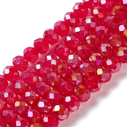Baking Electroplate Glass Beads Strands DGLA-A039-J8mm-B21-1