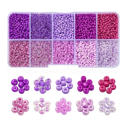 8500Pcs 10 Style Glass Seed Beads SEED-YW0001-80E-1