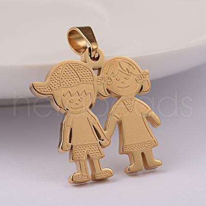 Lover Ion Plating(IP) 304 Stainless Steel Pendants STAS-M245-03G-1